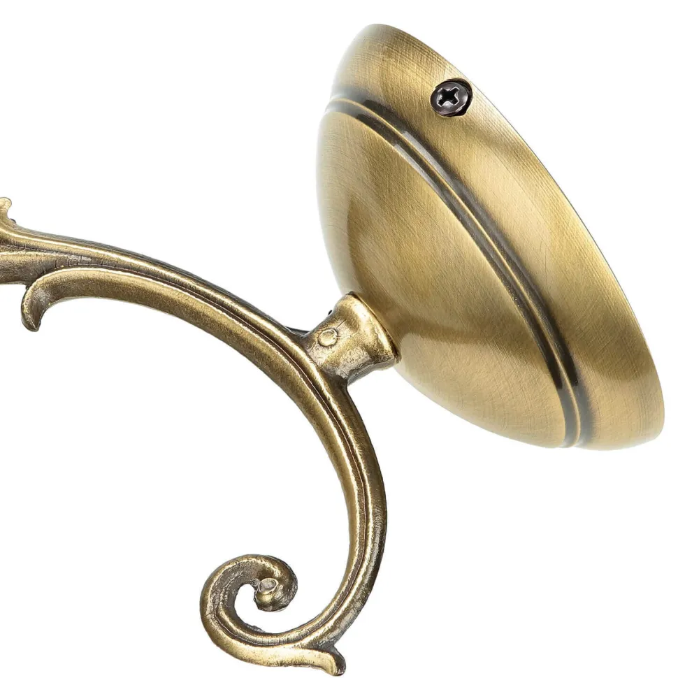 Wandleuchte Bronze hell E14 Echt-Messing Glas