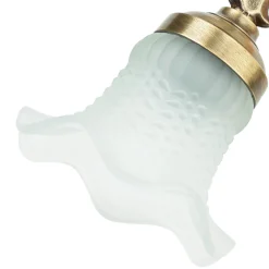 Wandleuchte Bronze hell E14 Echt-Messing Glas