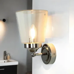 Wandleuchte Chrom Glas Klar Bali