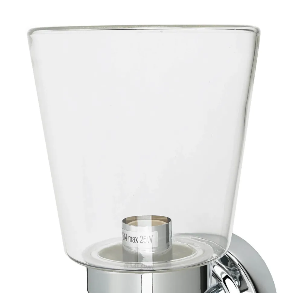 Wandleuchte Chrom Glas Klar Bali