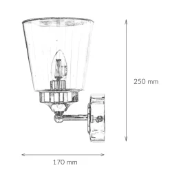 Wandleuchte Chrom Glas Klar Bali