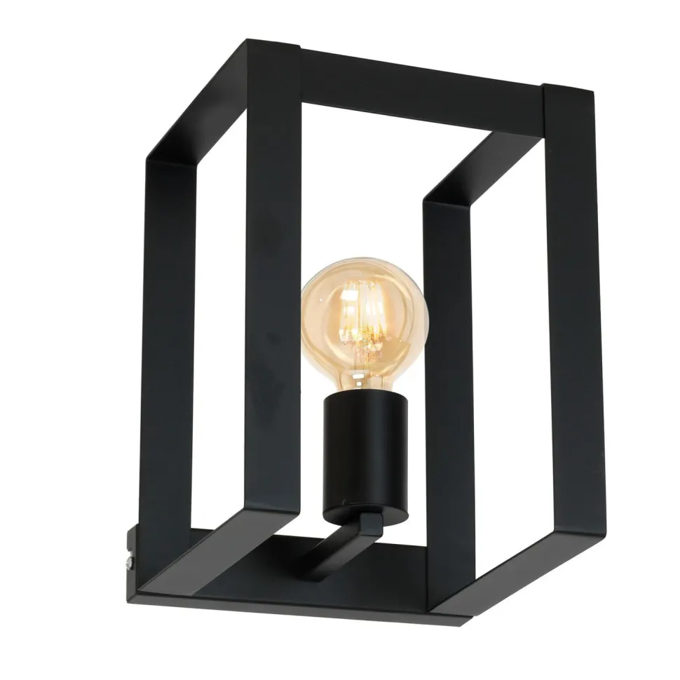 Wandleuchte eckig Schwarz Modern Metall für E27