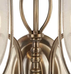 Wandleuchte 2-flammig mit Schalter E14 Glas Metall