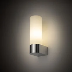 Wandleuchte Glas Aluminium G9 IP44 H:16,5 cm in Chrom