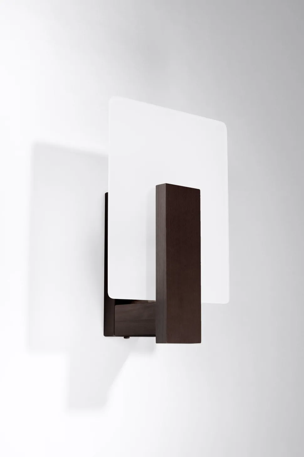 Wandleuchte Glas Holz blendarm E14 Weiß Wenge wohnlich