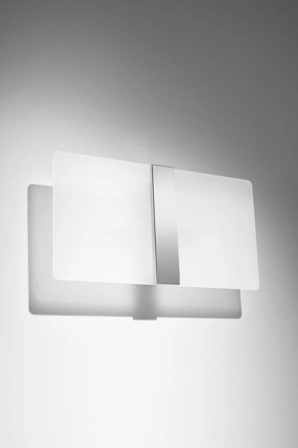 Wandleuchte Glas Metall 35 cm breit Weiß Chrom 2x G9