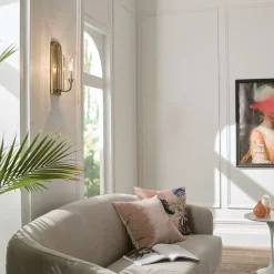 Wandleuchte Glas Metall E14 35,5 cm hoch Jugendstil