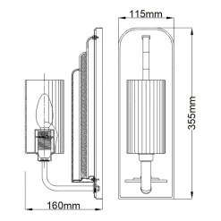 Wandleuchte Glas Metall E14 35,5 cm hoch Jugendstil