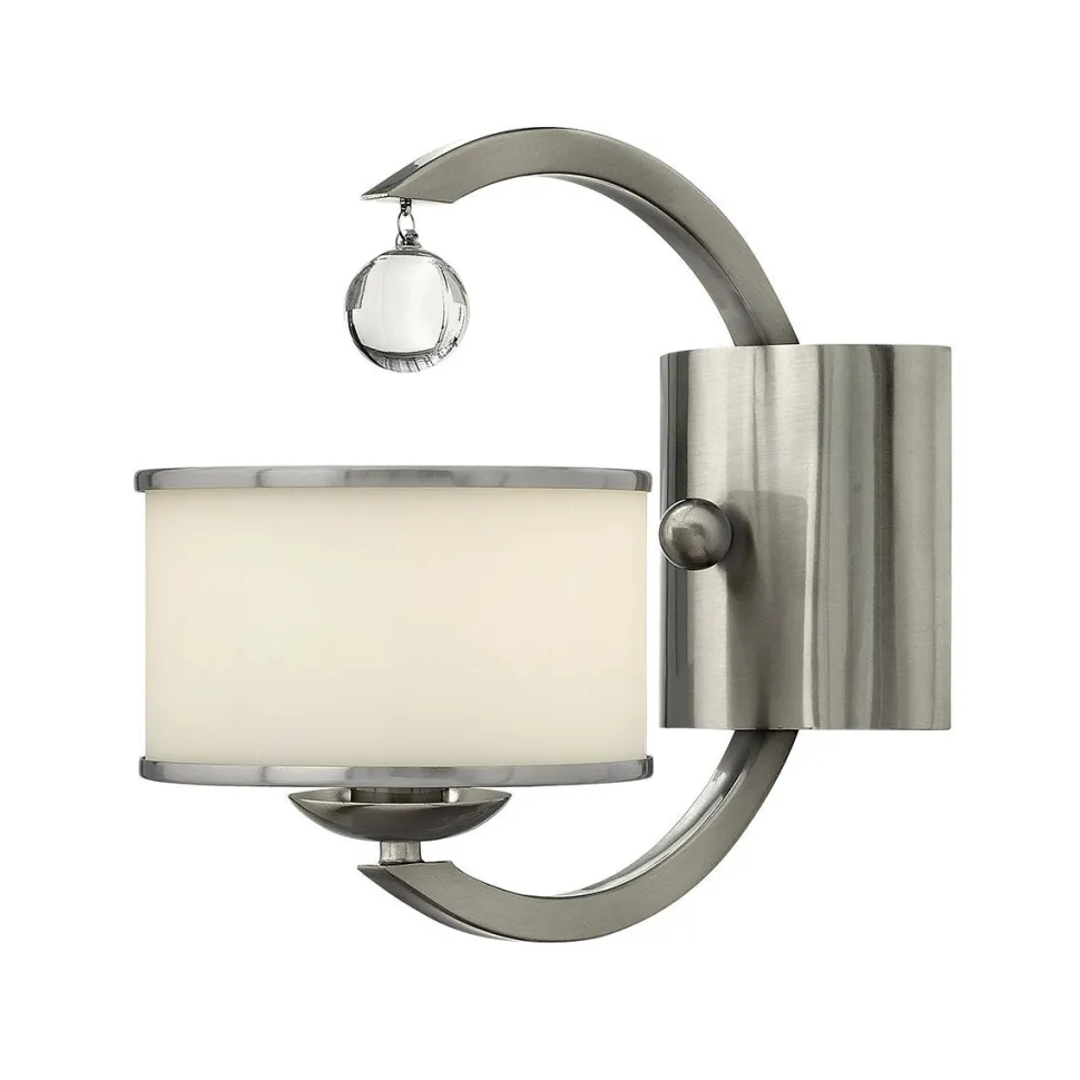 Wandleuchte Glas Metall in Weiß Nickel Flur Treppe