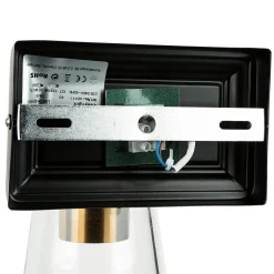 Wandleuchte Glas Metall in Schwarz Messing Industrial