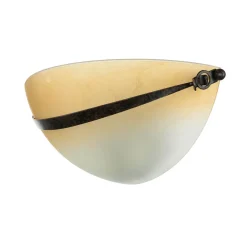 Wandleuchte Glas Schirm Orange Bronze Rustikal innen