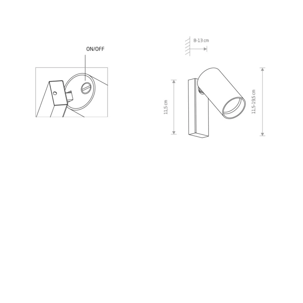 Wandleuchte GU10 Messing Metall H: 11,5 cm schwenkbar