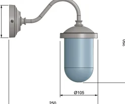 Wandleuchte Hoflampe Messing außen Maritim IP43