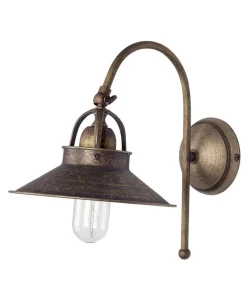 Wandleuchte in Bronze Antik aus Echt-Messing