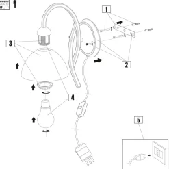 Wandleuchte in Bronze Creme T:28 cm E27 Klassisch