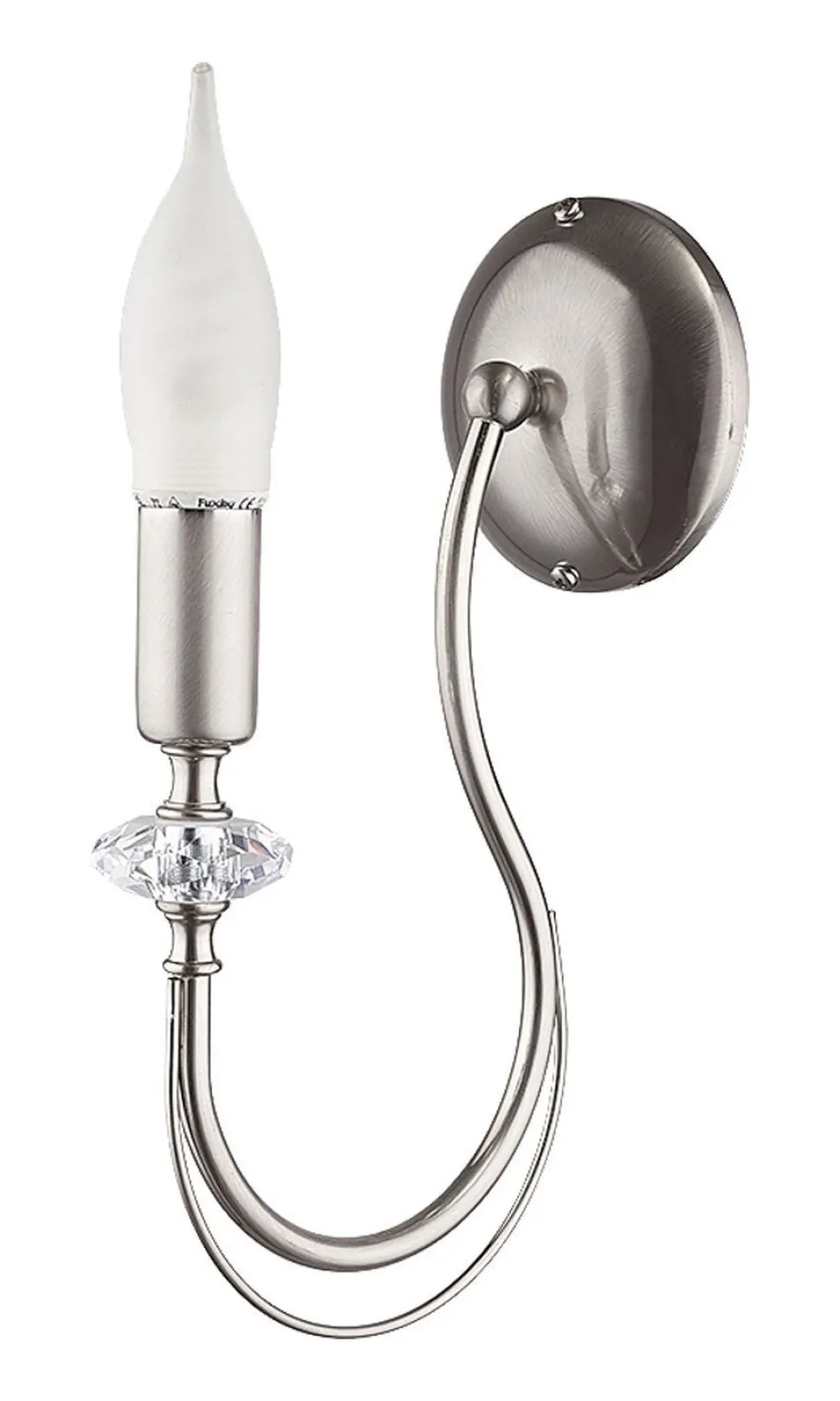 Wandleuchte in Nickel Metall B:11 cm E14 Rustikal Antik