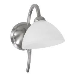 Wandleuchte in Stahl Weiß H:31 cm E27 Klassisch