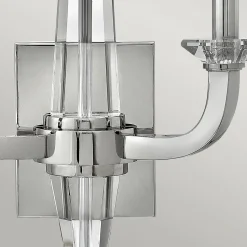 Wandleuchte innen 45 cm hoch Metall Kristall 2x E14