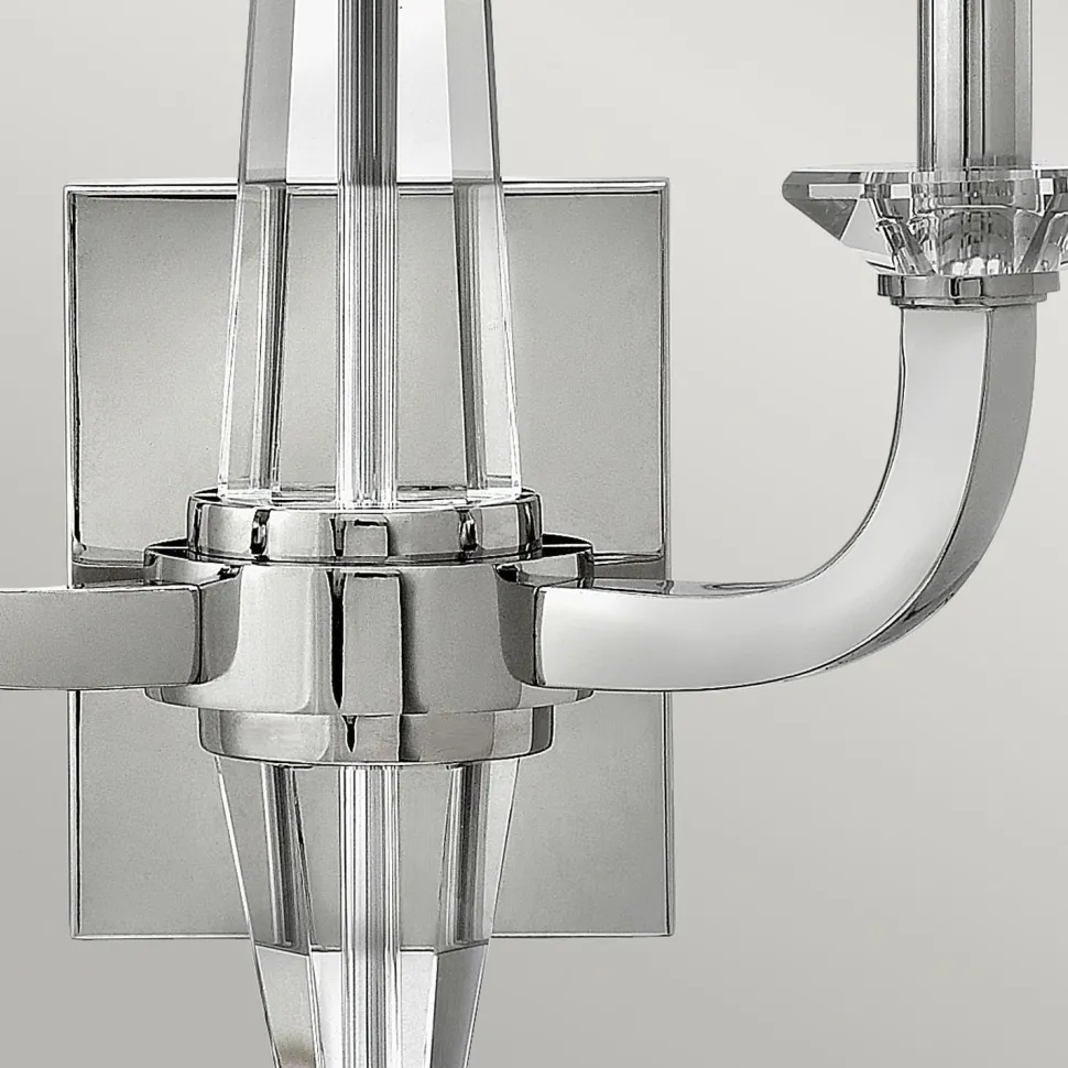 Wandleuchte innen 45 cm hoch Metall Kristall 2x E14