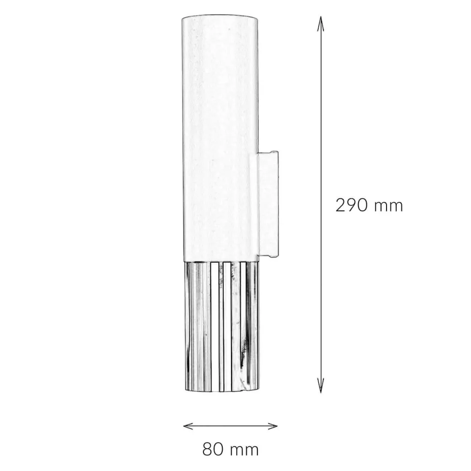 Wandleuchte innen Schwarz Gold Up Down H: 29 cm Metall