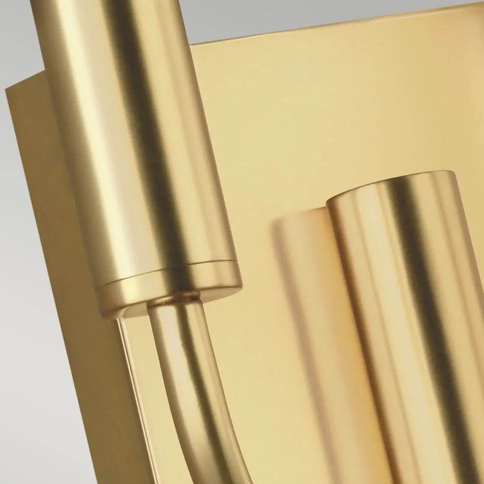 Wandleuchte Jugendstil in Messing Weiß Metall Stoff