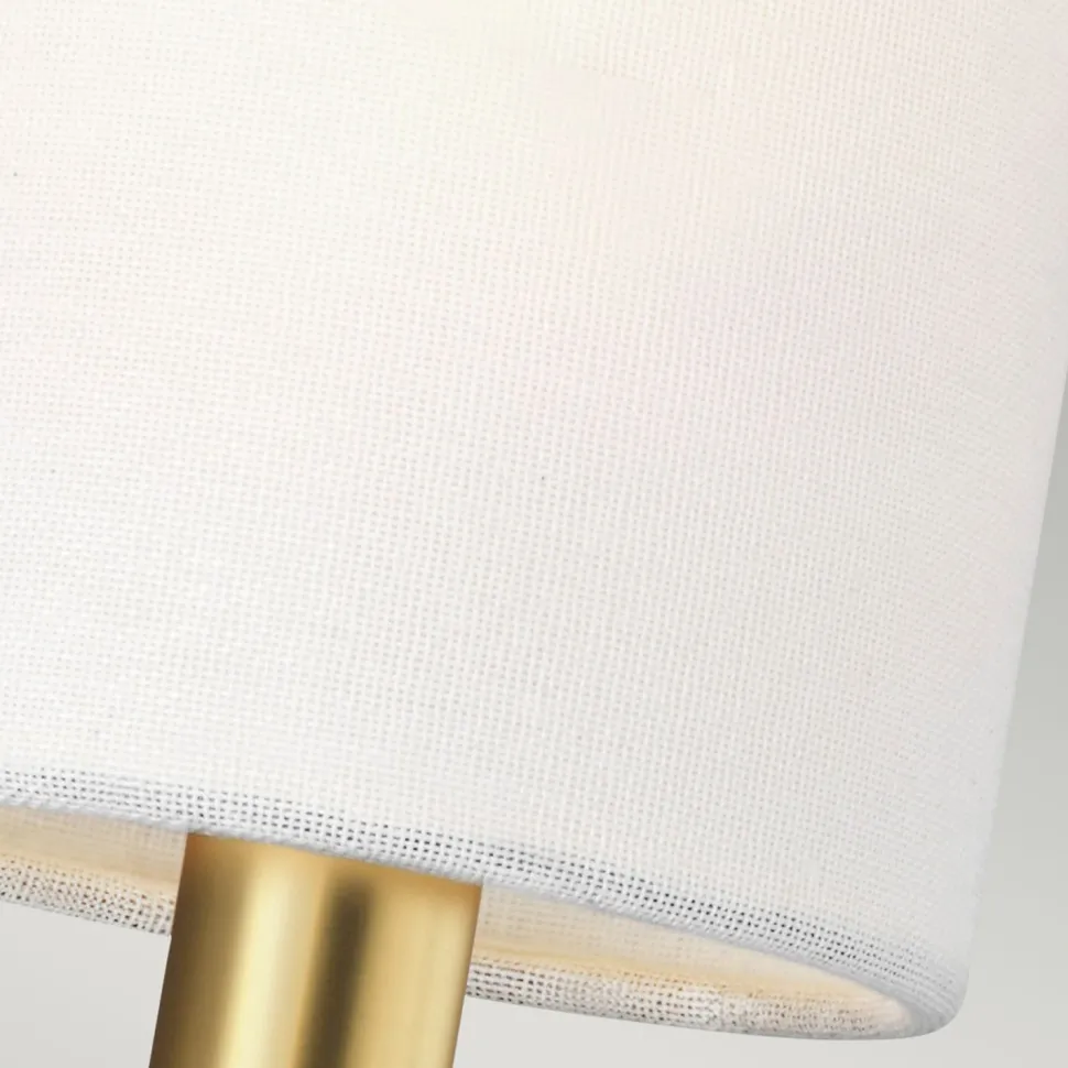 Wandleuchte Jugendstil in Messing Weiß Metall Stoff