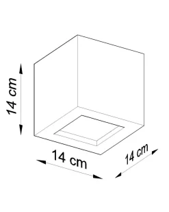 Wandleuchte Keramik Grau Würfel H: 14 cm Up Down E27