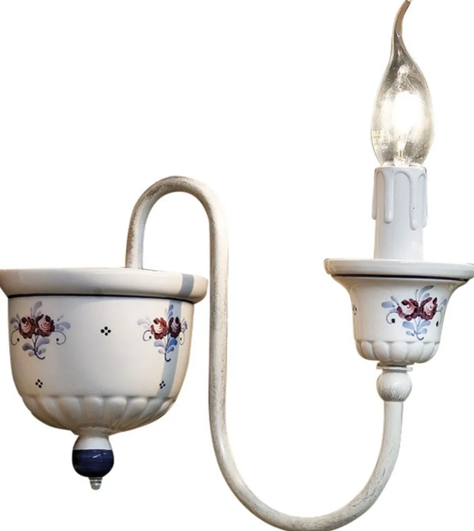 Wandleuchte Keramik H: 21 cm E14 Landhaus Stil LARONE