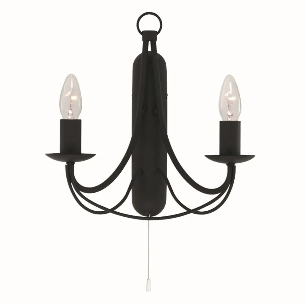 Wandleuchte klassisch in matt Schwarz