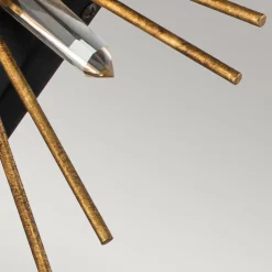 Wandleuchte Kristall Metall E14 B: 31,8 cm in Gold Schwarz