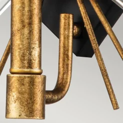 Wandleuchte Kristall Metall E14 B: 31,8 cm in Gold Schwarz