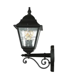 Wandleuchte LEADWORTH Schwarz IP43 Rustikal Haus