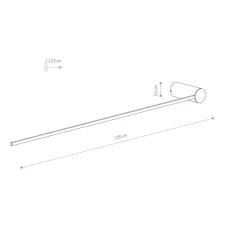 Wandleuchte LED Schwarz 3000 K 520 lm Aluminium 105 cm hoch