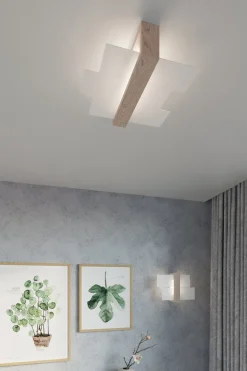 Wandleuchte LEDA in Echtholz