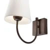 Wandleuchte MALCOLM Braun Stoff Lampe Rustikal