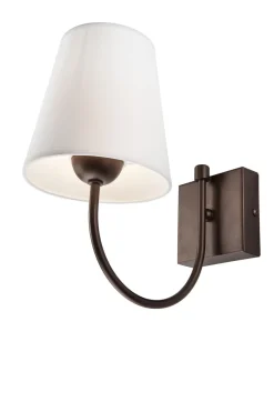 Wandleuchte MALCOLM Braun Stoff Lampe Rustikal