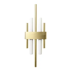 Wandleuchte Messing Art Déco für 2x S14d H: 50,5 cm