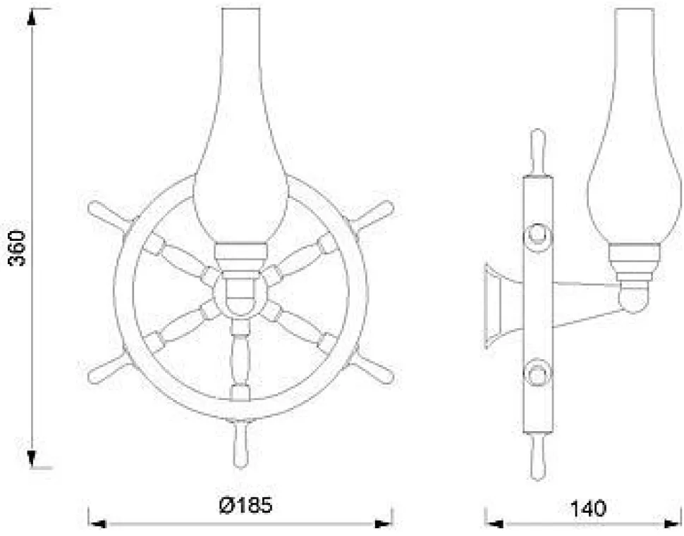 Wandleuchte Messing in Chrom Maritim Badezimmer