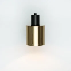 Wandleuchte Messing Schwarz verstellbar E27 Industrial