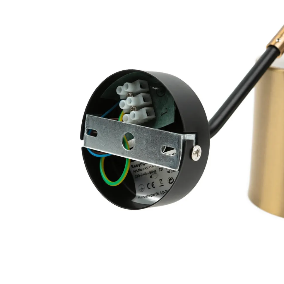 Wandleuchte Messing Schwarz verstellbar E27 Industrial