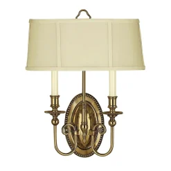 Wandleuchte Messing Stoff Barock Design CAMI