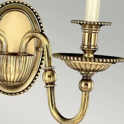 Wandleuchte Messing Stoff 2-flammig Barock Design