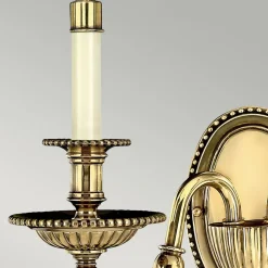 Wandleuchte Messing Stoff 2-flammig Barock Design