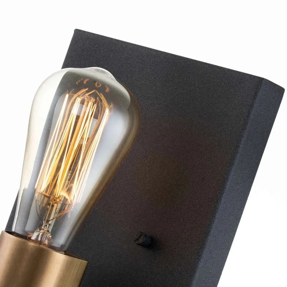 Wandleuchte Metall 22,5 cm hoch eckig klein für E27 QUINT