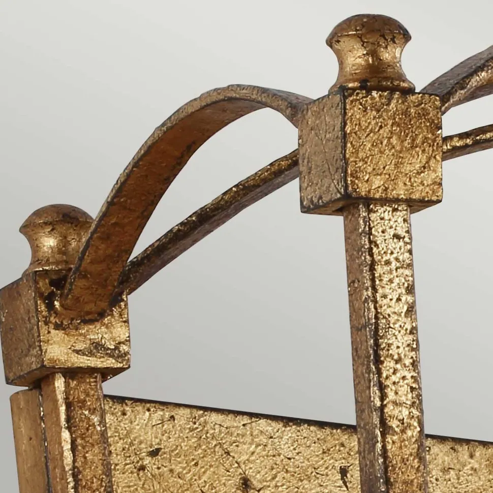 Wandleuchte Metall E14 36,1 cm hoch in Antikgold ZENOR