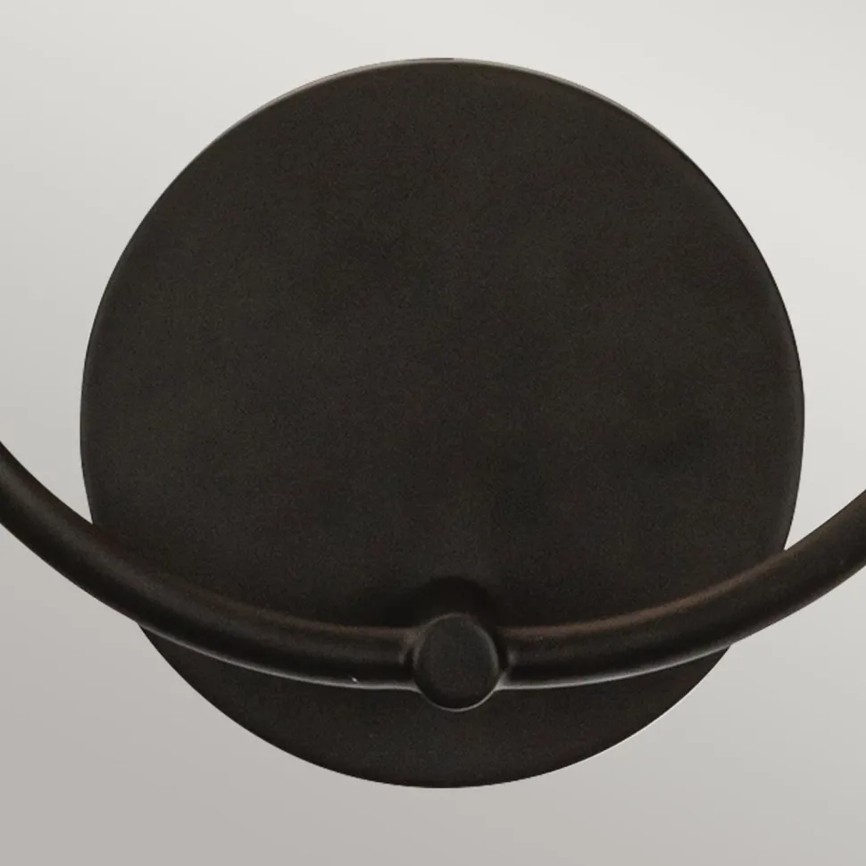 Wandleuchte Metall Glas 30,5 cm breit Schwarz E14 2-flammig