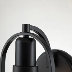 Wandleuchte Metall Glas 23,3 cm hoch Schwarz Weiß E27