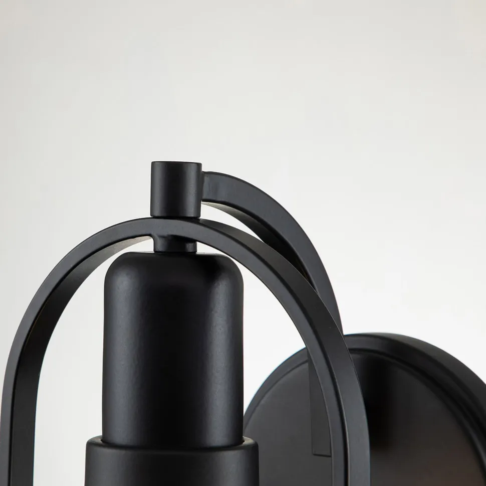 Wandleuchte Metall Glas 23,3 cm hoch Schwarz Weiß E27