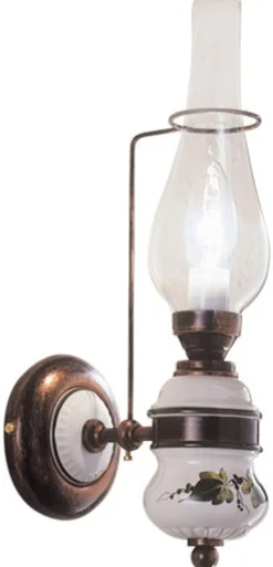 Wandleuchte Metall Glas 40 cm hoch E14 Vintage GIANNI