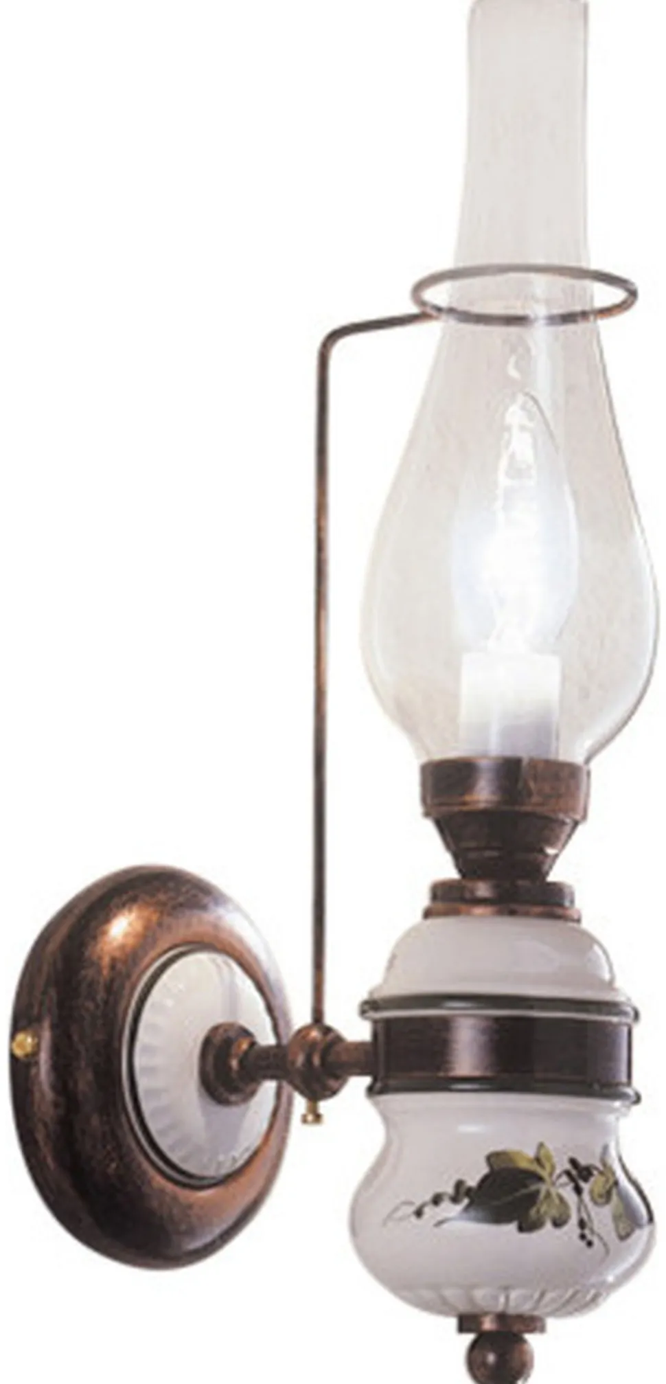 Wandleuchte Metall Glas 40 cm hoch E14 Vintage GIANNI